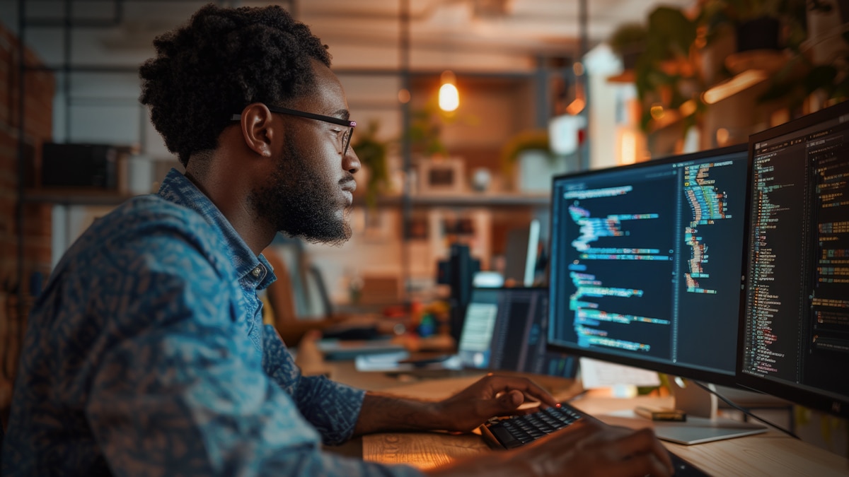 Developer working with AI code