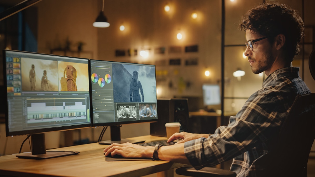 Creator working on design